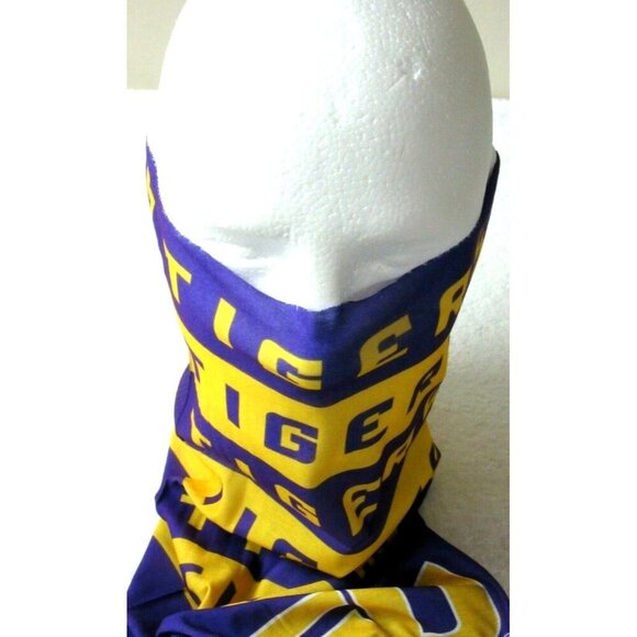 Louisiana State Tigers LSU NCAA Multi Purpose SuperDana Neck Gaiter Logo Scarf - Picture 2 of 5